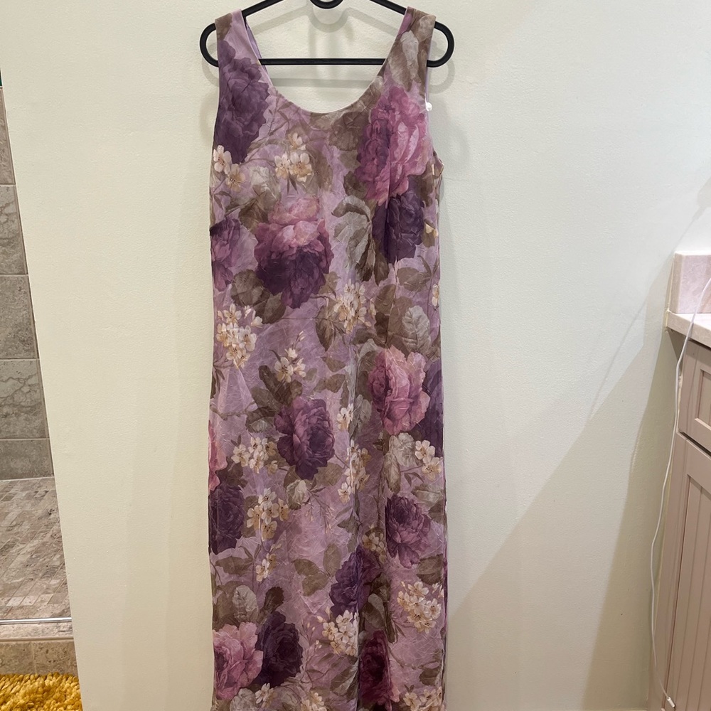 Floral Purple Sleeveless Dress